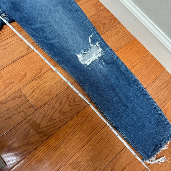 RE/DONE High-Rise Ankle Crop Jeans Dusk Destroy Size 30 - Picture 14 of 16